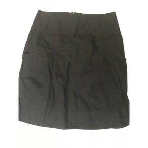 Anthropologie Odille Black 100% Cotton Casual Mini Skirt • Size 2 🔴